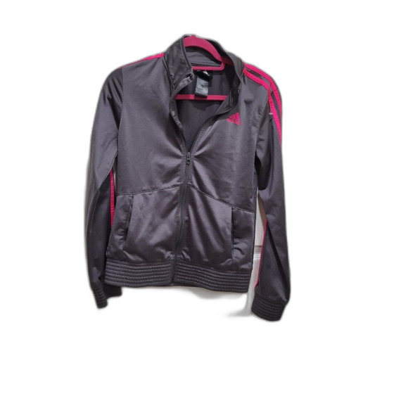 2/$30 Grey and Pink Active Wear Jacket by Adidas - Youth Large - Picture 1 of 3